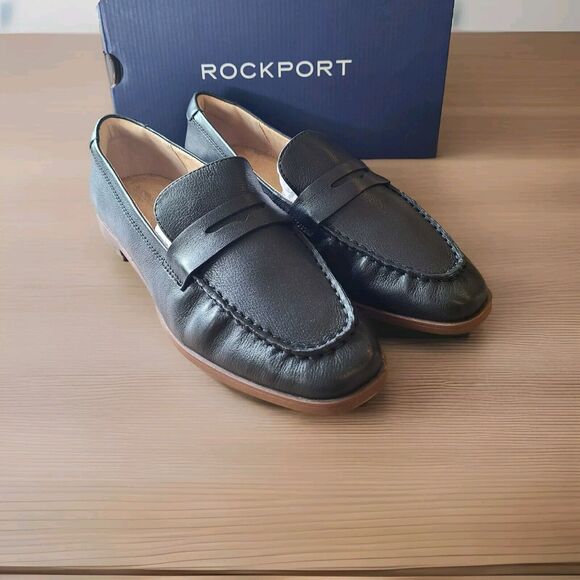 Rockport womens Susana Penny Loafer Black Leather Sz 9.5 BRAND NEW‎ - Picture 1 of 6